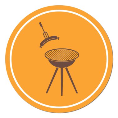 Mangal sucuk simgesi. Vektör çizim