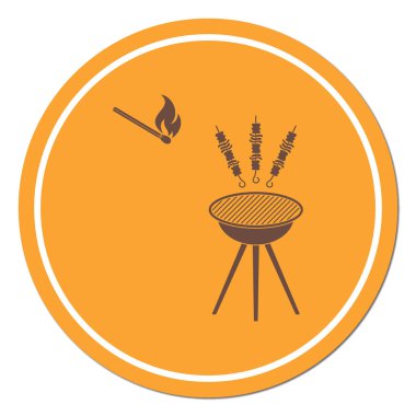 Izgara Kebap simgesi. Vektör illustratio