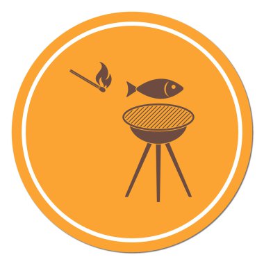 Izgara balık simgesi. Vektör illustratio