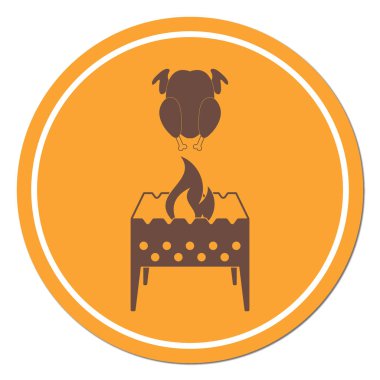 Mangal şiş ve tavuk simgesi. Vektör illustratio