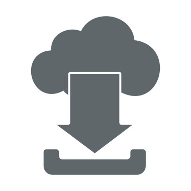Bulut download düz simgesini işaret logo. Vektör çizim