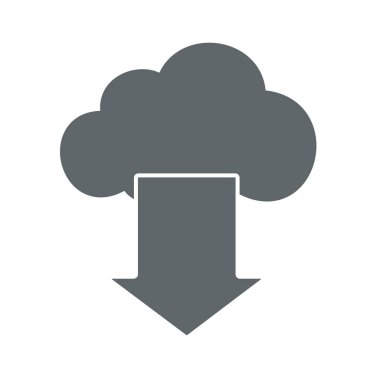 Bulut download düz simgesini işaret logo. Vektör çizim