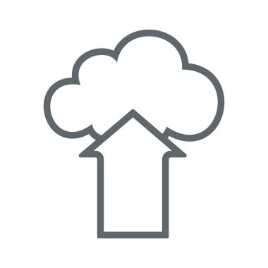 Bulut upload düz simgesini işaret logo. Vektör çizim