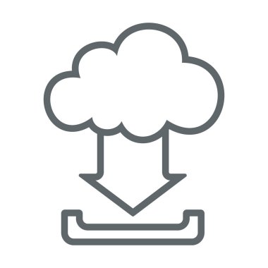 Bulut download düz simgesini işaret logo. Vektör çizim