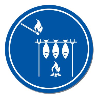 Izgara balık simgesi. Vektör illustratio