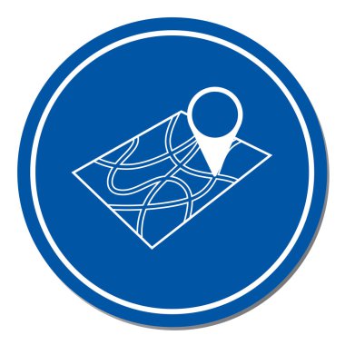 Harita simgesine işaret et. Vektör illüstrasyonu