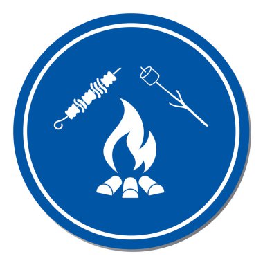 Mangal, Zephyr'i ve Kebap simgesi. Vektör illustratio