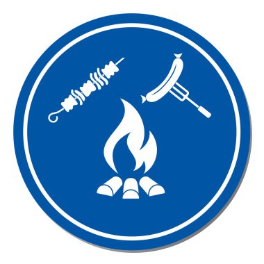 Izgara Kebap ve sosis simgesi. Vektör illustratio