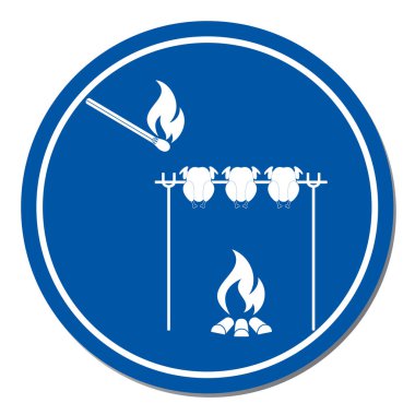 Izgara tavuk simgesi. Vektör illustratio