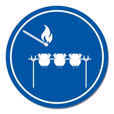 Izgara tavuk simgesi. Vektör illustratio