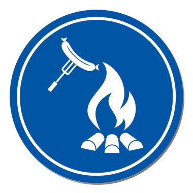 Mangal sucuk simgesi. Vektör çizim