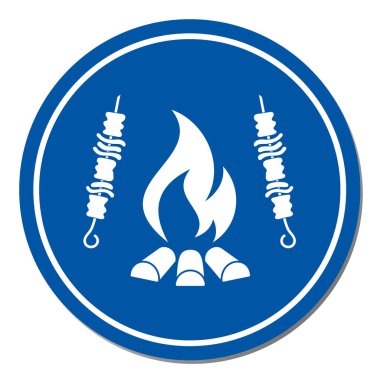 Izgara Kebap simgesi. Vektör illustratio