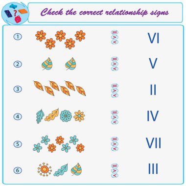 Mantıksal görev. Doğru medeni işaret kontrol edin. Vektör çizim