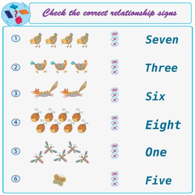 Mantıksal görev. Doğru medeni işaret kontrol edin. Vektör çizim