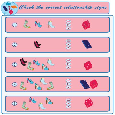 Mantıksal görev. Doğru medeni işaret kontrol edin. Vektör çizim