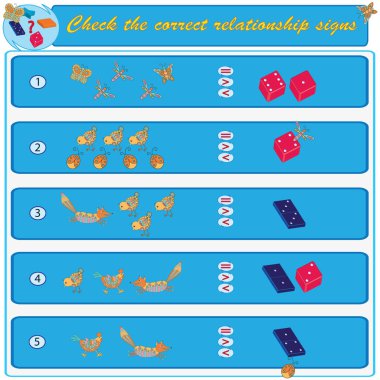 Mantıksal görev. Doğru medeni işaret kontrol edin. Vektör çizim