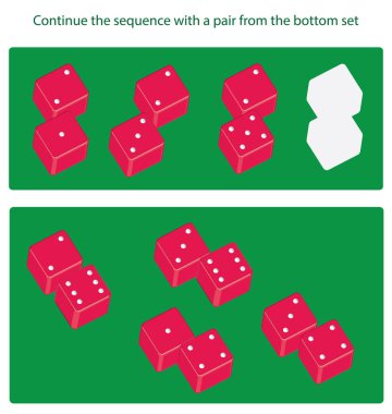 Logical task. Continue the sequence with a pair from the bottom set. Find what image from the second set is missing in the first one. Vector illustratio clipart