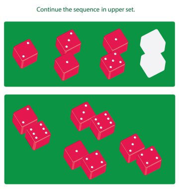 Mantıksal görev. Sıra alt kümesinden bir çift ile devam edin. Hangi resmi ikinci kümedeki ilk eksik bulmak. Vektör çizim