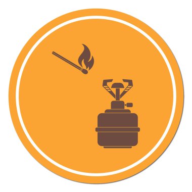 Kamp simge vektör soba. Vektör çizim