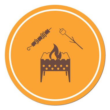 Mangal, Zephyr'i ve Kebap simgesi. Vektör illustratio