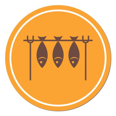 Izgara balık simgesi. Vektör illustratio