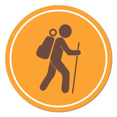 Simge illüstrasyon izole vektör işareti işaret hiking