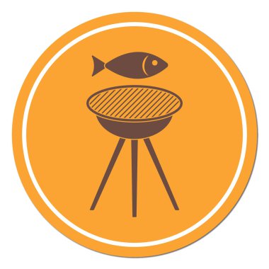 Izgara balık simgesi. Vektör illustratio