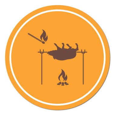 Izgara domuz simgesi. Vektör illustratio