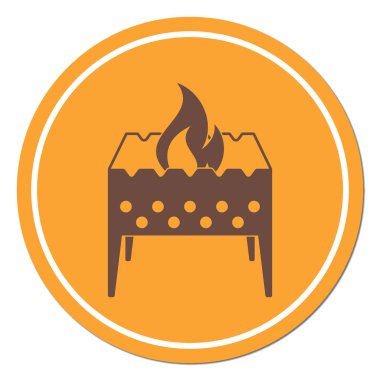 Kamp mangal simgesi. Vektör illustratio