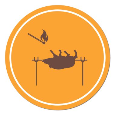 Izgara domuz simgesi. Vektör illustratio