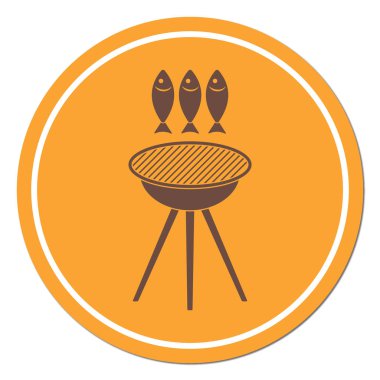 Izgara balık simgesi. Vektör illustratio