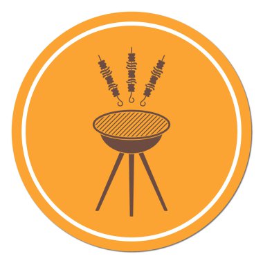Izgara Kebap simgesi. Vektör illustratio