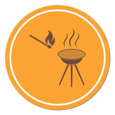 Barbekü simgesi. Düz vektör illustratio