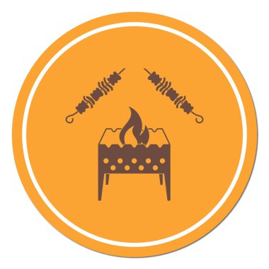 Kebap simgesi olan mangal ızgarası. Vektör illustratio