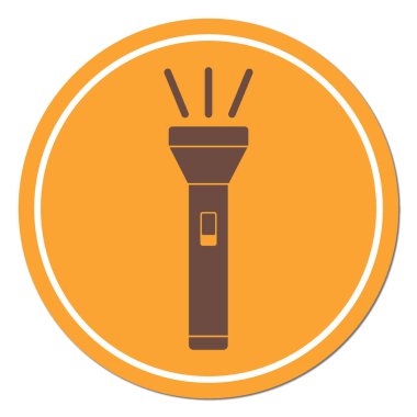 El feneri simgesi. Taşınabilir meşale vektör izole illustratio