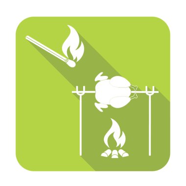 Izgara tavuk simgesi. Vektör illustratio