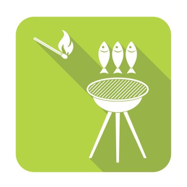 Izgara balık simgesi. Vektör illustratio