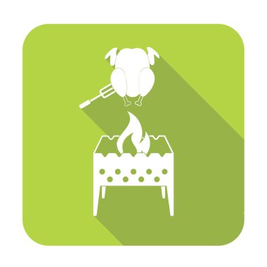 Mangal şiş ve tavuk simgesi. Vektör illustratio