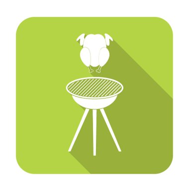 Izgara tavuk simgesi. Vektör illustratio