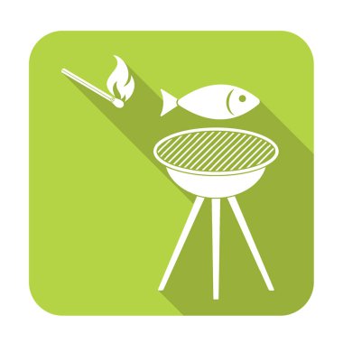 Izgara balık simgesi. Vektör illustratio