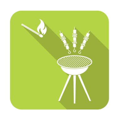 Izgara Kebap simgesi. Vektör illustratio