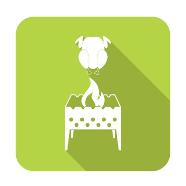 Mangal şiş ve tavuk simgesi. Vektör illustratio