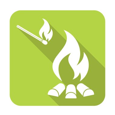 Kamp ateşi siluet. Vektör illustratio