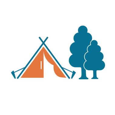 Stilize simge Turizm çadır. Vektör illustratio