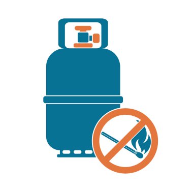 Kamp gaz şişesi simgesi. Düz simgesi izole. Vektör illustratio