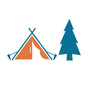 Stilize simge Turizm çadır. Vektör illustratio