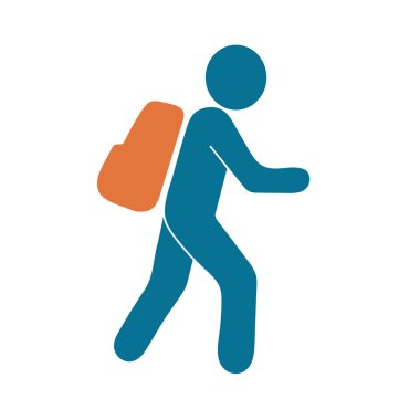 Simge illüstrasyon izole vektör işareti işaret hiking