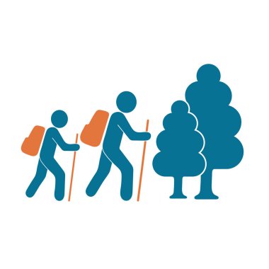 Simge illüstrasyon izole vektör işareti işaret hiking