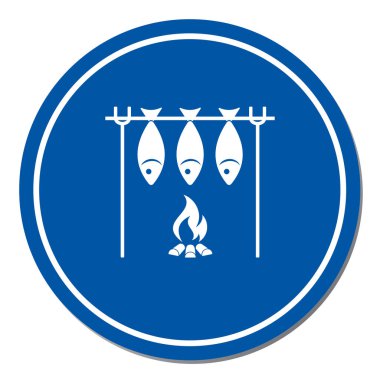 Izgara balık simgesi. Vektör illustratio