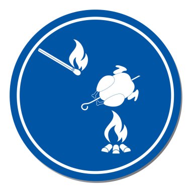 Izgara tavuk simgesi. Vektör illustratio